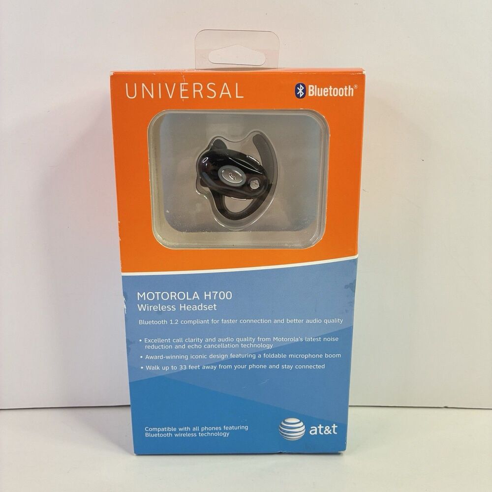 Motorola H700 Bluetooth Headset Wireless Earpiece Ear Hook Black w/ Charger NOB